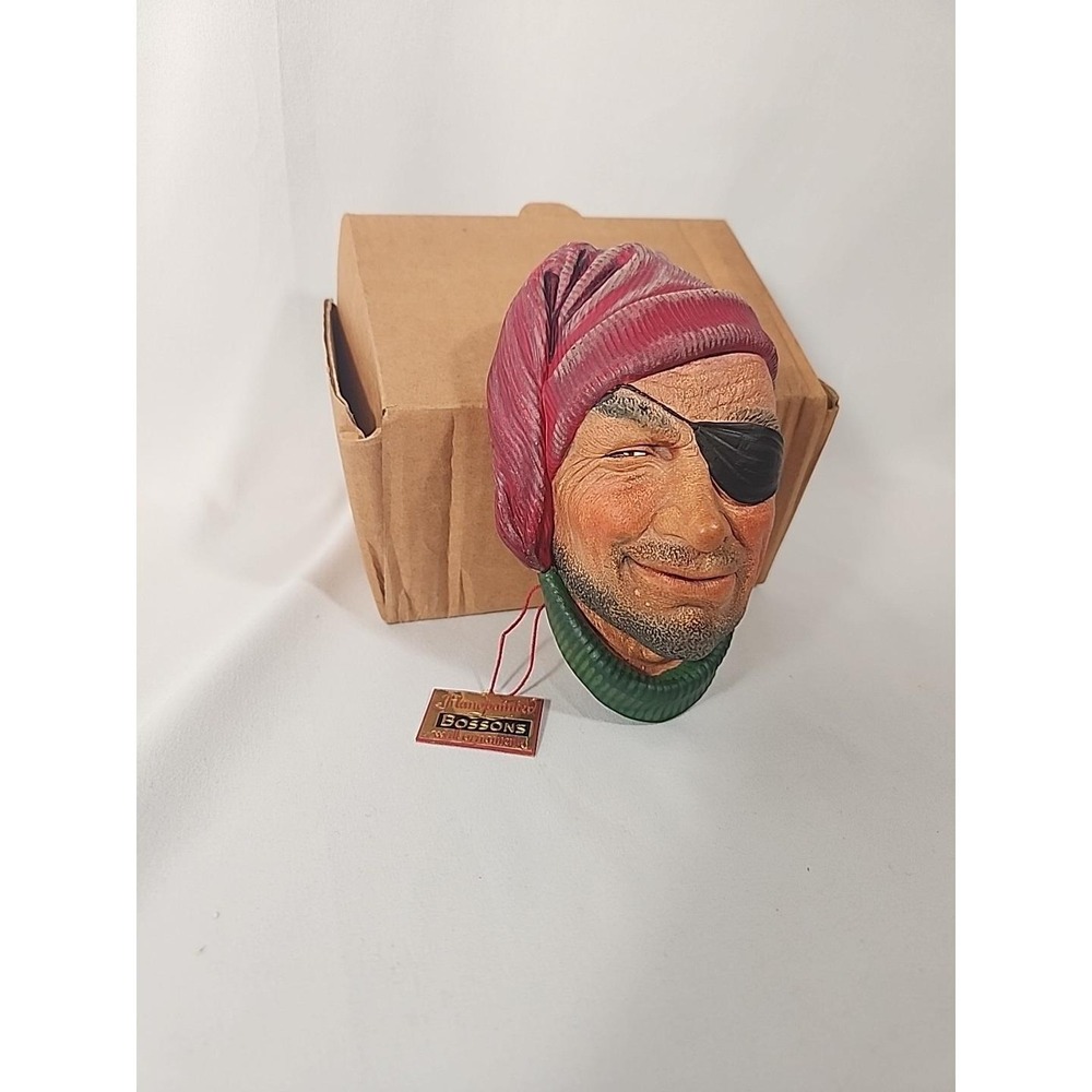 Bossons Smuggler Chalkware Head #32 Wall Hanging Nautical Pirate Vintage 60s NIB - Picture 2 of 8